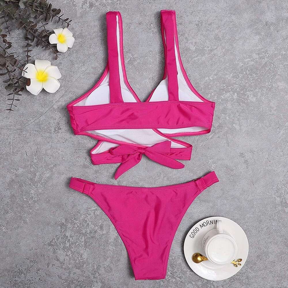 2024 New Split Sexy Women's Outdoor Beach Swimsuit Two-piece Bikini Set