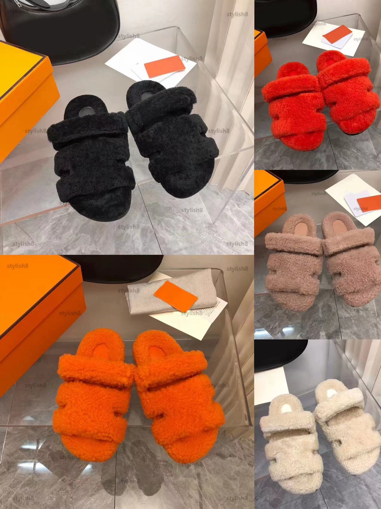 Luxury Slides Slippers Womens Fur Sandals Designer Mules Winter Soft Furry Indoor Sandal