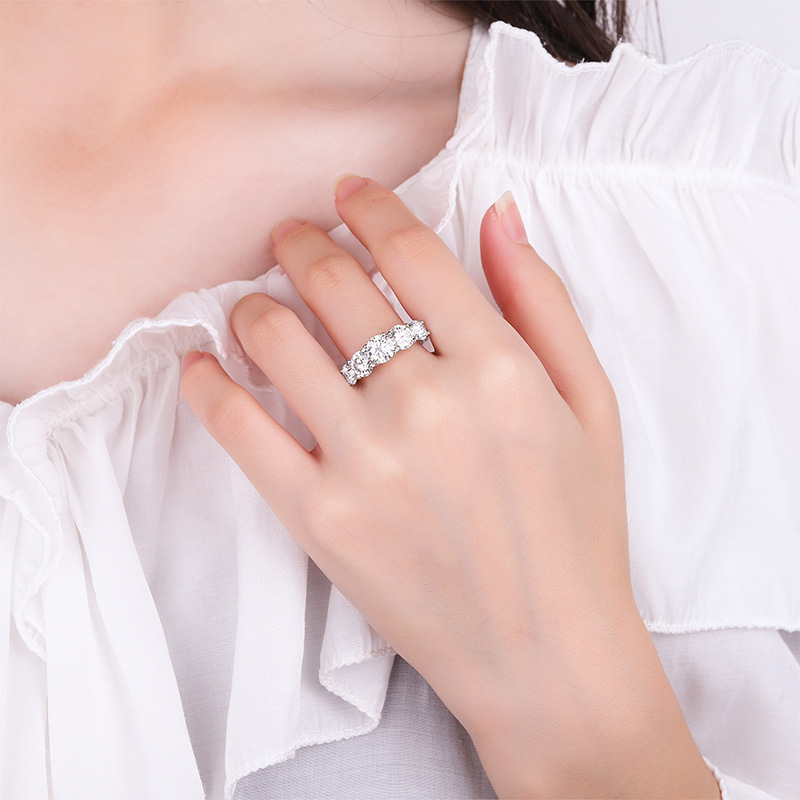 Ring Designer Rings for Women Sterling Sier 3CT 4CT Vvs Moissanite Pass Diamond Tester Love Ring Daughter Nail Ring Girl Gift with Box