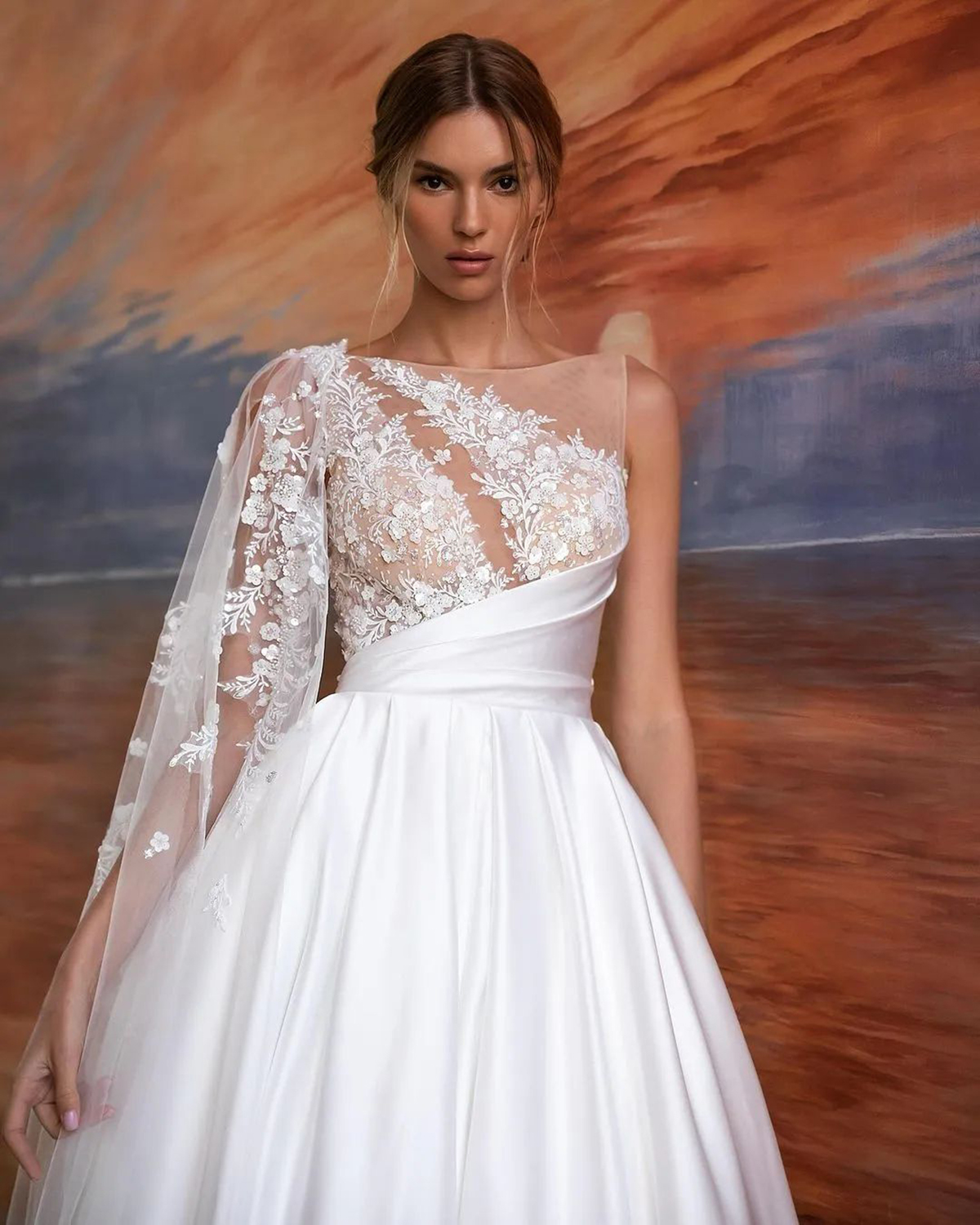 Classic A e Women Wedding Jewel Neck Sleeveless Bridal Gowns Appliques Sweep Train Dress Custom Made vestidos de novia