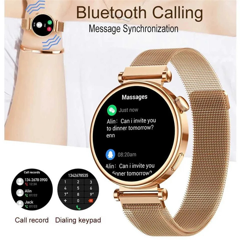GT4 Mini Smart Watch Men Women Watch 10 1.3 inch HD AMOLED Full Touch Call Heart Rate Fitness Tracker Sport Clock Leather Strap Bracelet Wristwatch Sm
