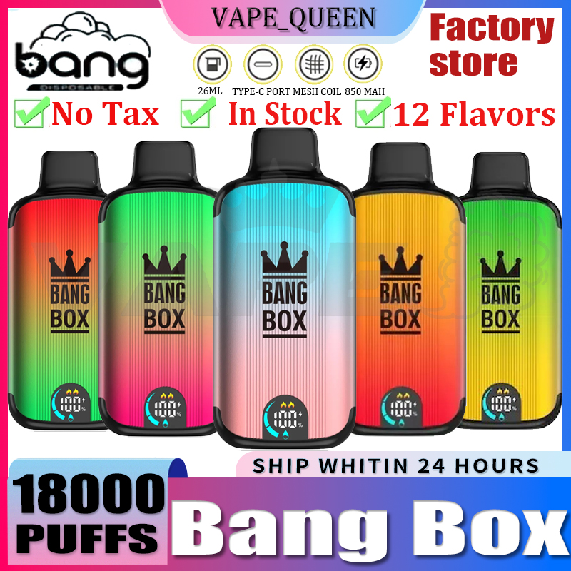 Original Bang Box 18000 Puff Disposable Puff 18000 Vapes Pen 26ml Bang Vape 18000 E Cigarette With 850mah Battery 0% 2% 3% 5% DUAL MESH Vaporizer Recharge Mesh Coil Vape Kit