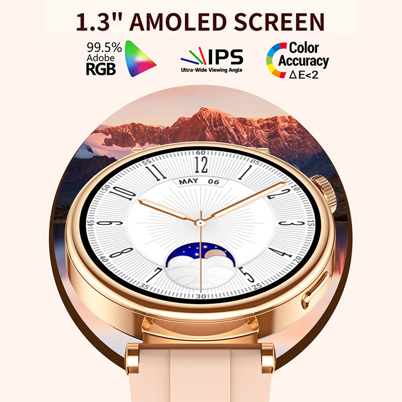 GT4 Mini Smart Watch Men Women Watch 10 1.3 inch HD AMOLED Full Touch Call Heart Rate Fitness Tracker Sport Clock Leather Strap Bracelet Wristwatch Sm