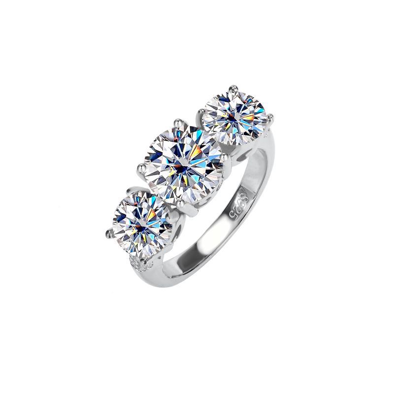 Ring Designer Rings for Women Sterling Sier 3CT 4CT Vvs Moissanite Pass Diamond Tester Love Ring Daughter Nail Ring Girl Gift with Box