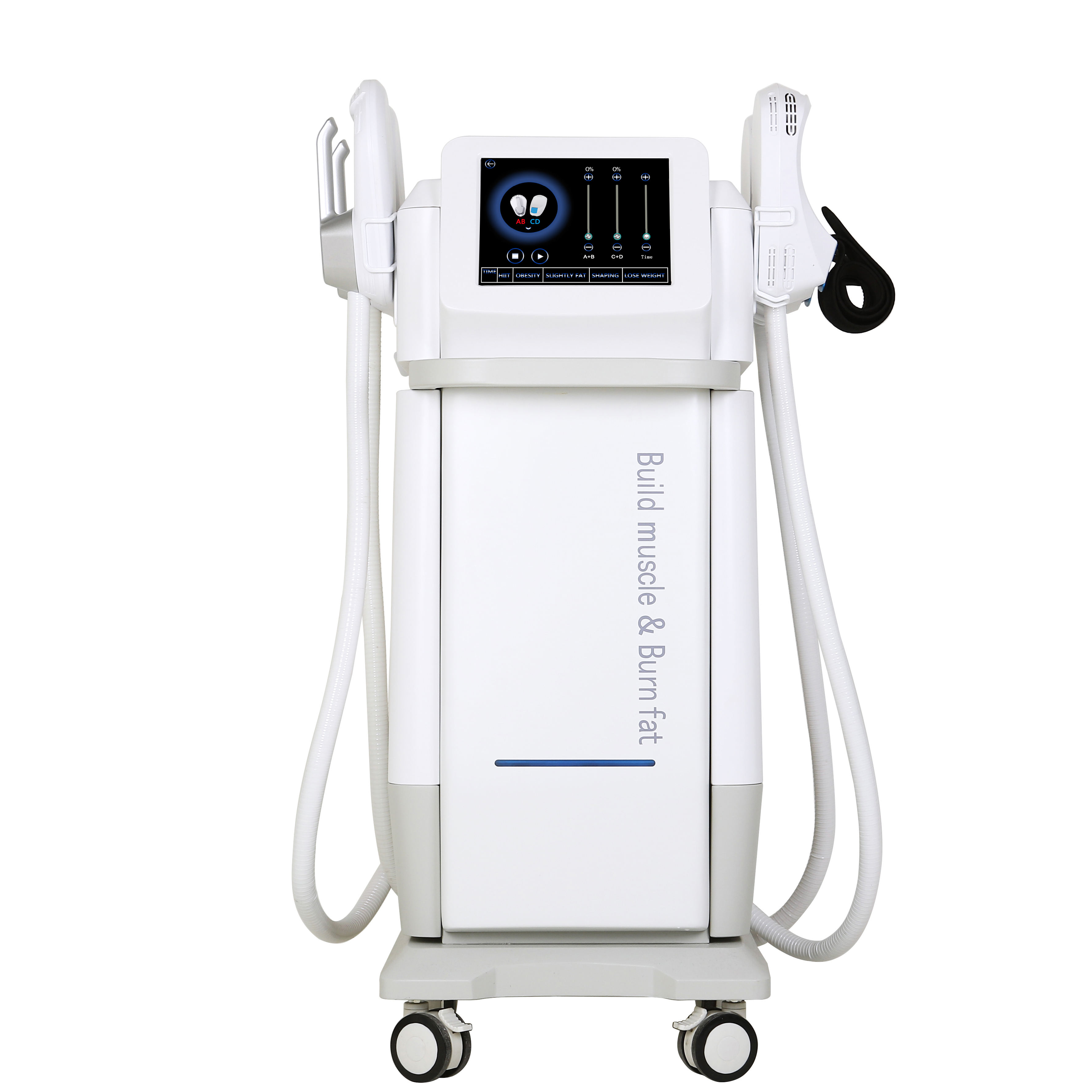 2024 4Handle Vertical Roller Therapy Massage Cellulite Removal Muscle Stimulate Body Slimming Machine Emslim Beauty Machine