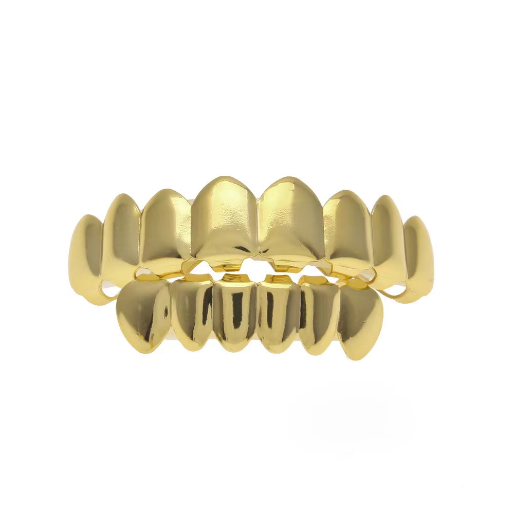 Moissanite 18K Gold Plated Hip Hop Grillz Top And Bottom Grills For Mouth Teeth 2 EXTRA Molding Bars Every Style