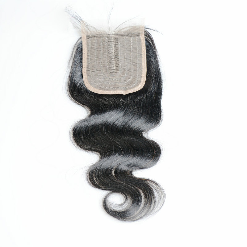 Brazilian Human Hair T Part 4X4 Lace Closure Loose Wave Straight Body Wave Peruvian Indian Virgin Hair Top Closures Natural Color 12-24inch
