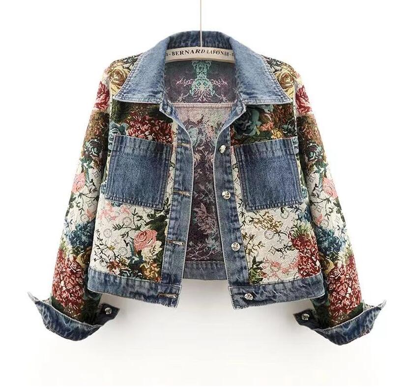 Designer Short Denim Jackets Women Wash Long Sleeve Vintage Casual Jean Jacket Denim Coat Women Jeans Coat Plus Size S-3XL