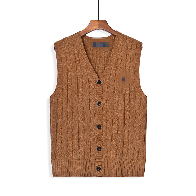 Typical men's tank top sleeveless sweater V-neck Paris knitted cardigan brand pony embroidered warm sweater autumn and winter sweater