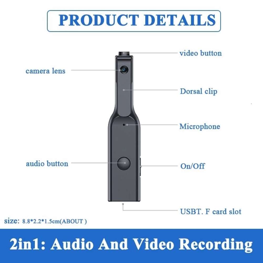 Communications Back Clip Mini Digital Full 1080p Tape Hd Video Audio Voice Recorder Sport Body Camera