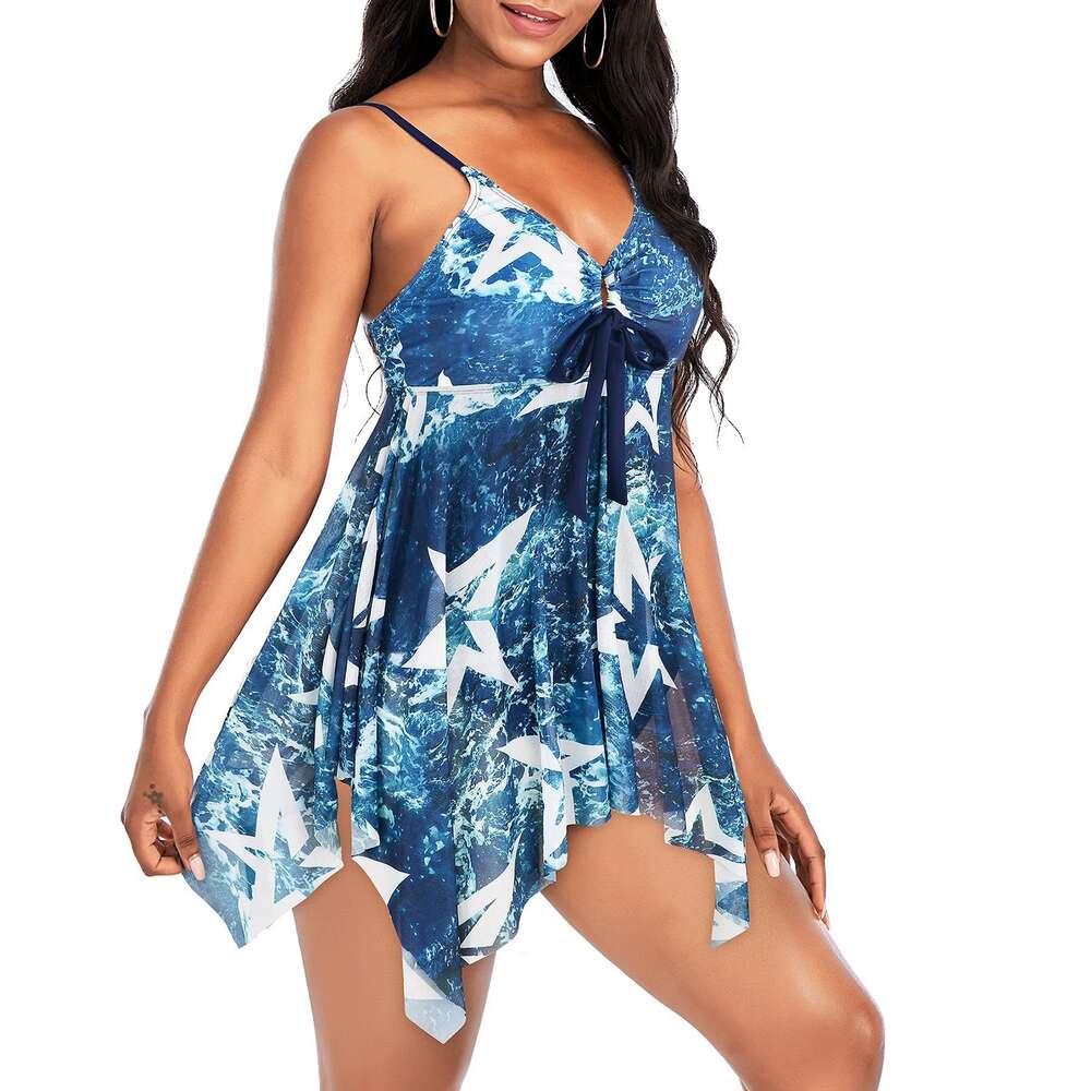 2024 New Fashionable and Sexy Split Skirt Covering Belly Swimsuit Two Piece Set for Women's Bikini Large