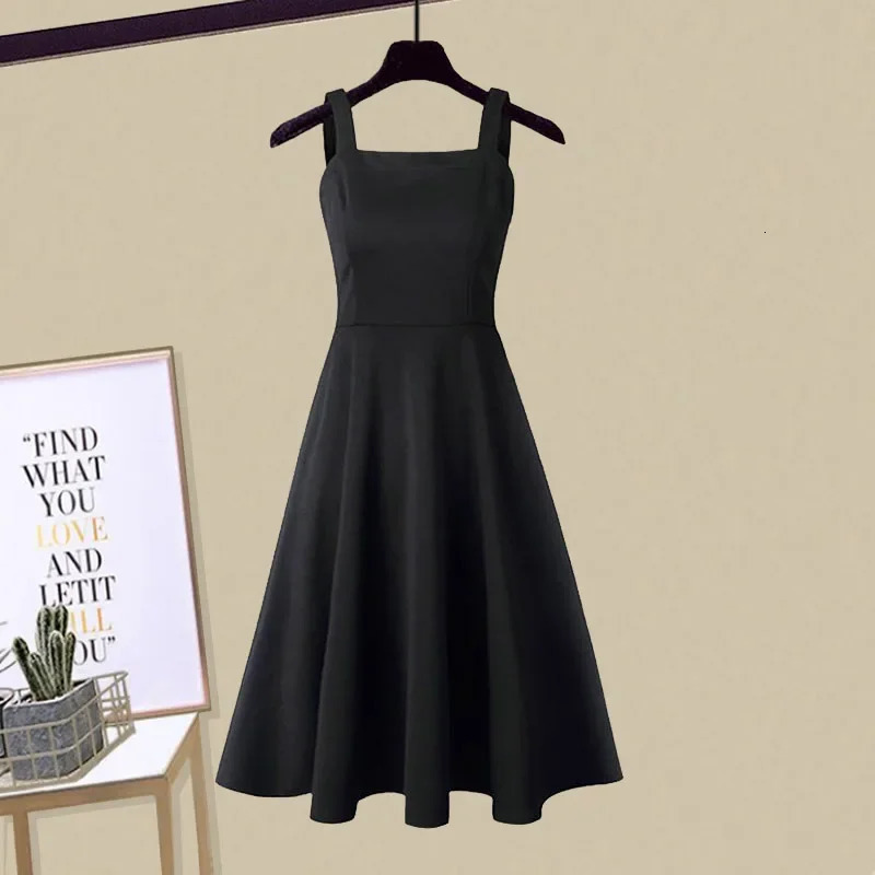 AutumnWinter Womens Matching Set Fashion Knitted Sweater Strap Skirt Two Piece Korean Elegant Pullover Dress Suit 240226wtt