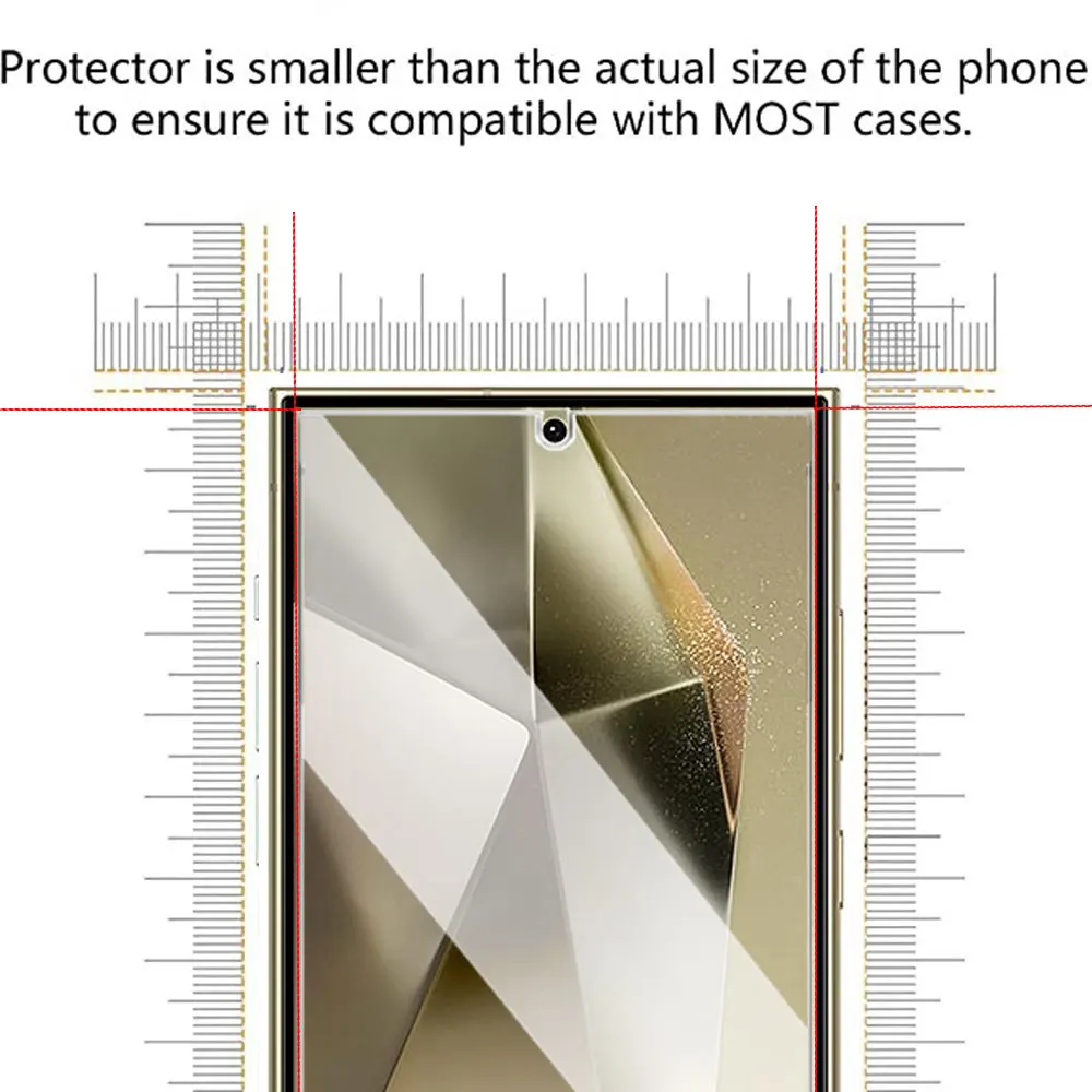 3Pack HD Tempered Glass Fingerprint Unlock Film For Samsung Galaxy S25 S24 Ultra S23 S22 S21 Plus Note20 Screen Protector 0.18MM White Edge Full Glue 