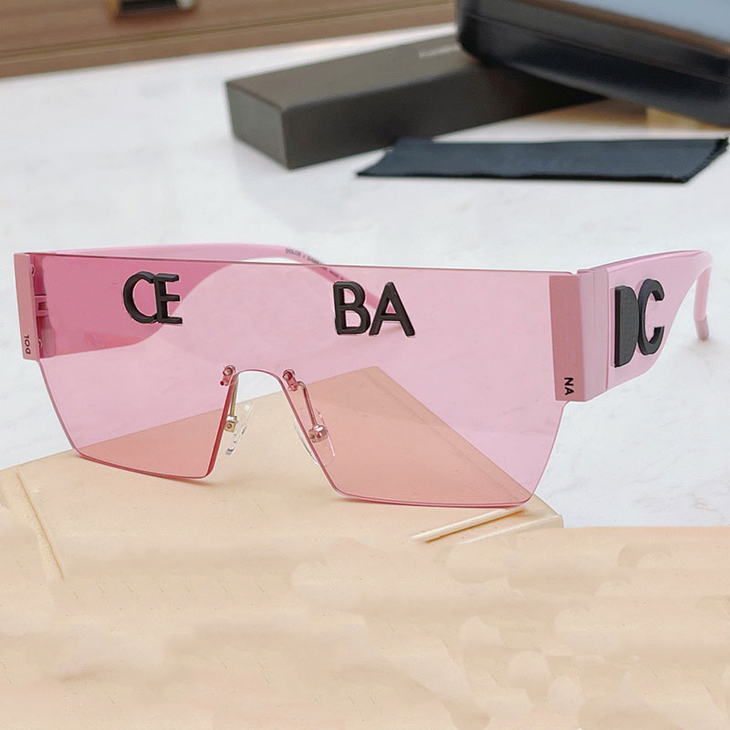 2024 Summer Outdoor Sunglasses Designer Pink Extra Large Square Frameless Outdoor Leisure Travel Style Men Women Sunglasses DG2233