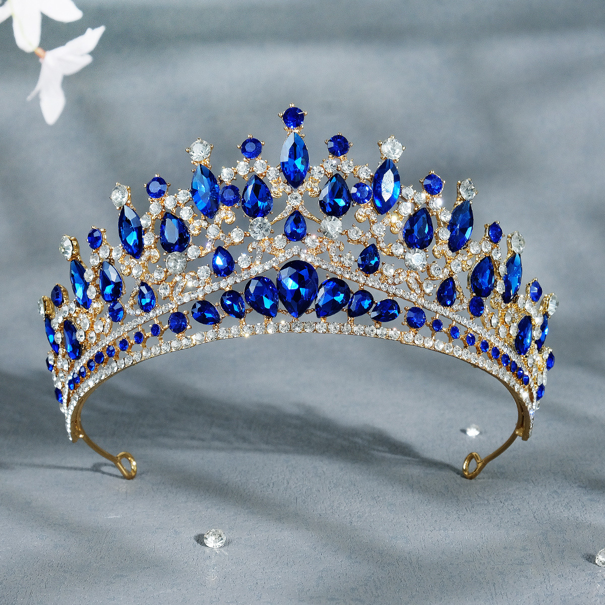 Luxury Diamond Inlaid Ruby Crown Crystals Bridal Crowns Headpieces Sparkle Beaded Tiaras For Women Party Ceremony Wedding Brides Hair Accessories