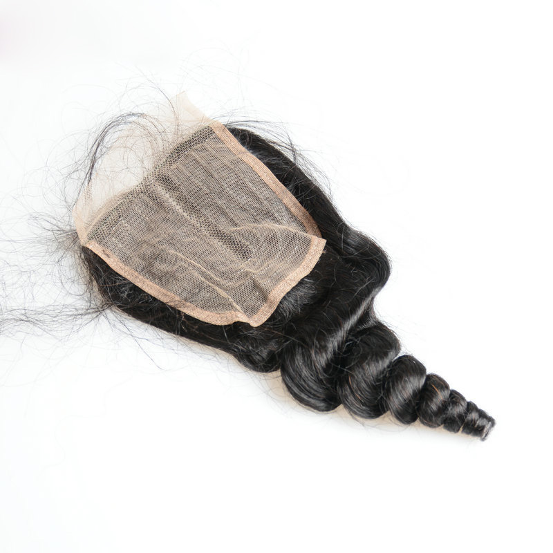 Brazilian Human Hair T Part 4X4 Lace Closure Loose Wave Straight Body Wave Peruvian Indian Virgin Hair Top Closures Natural Color 12-24inch