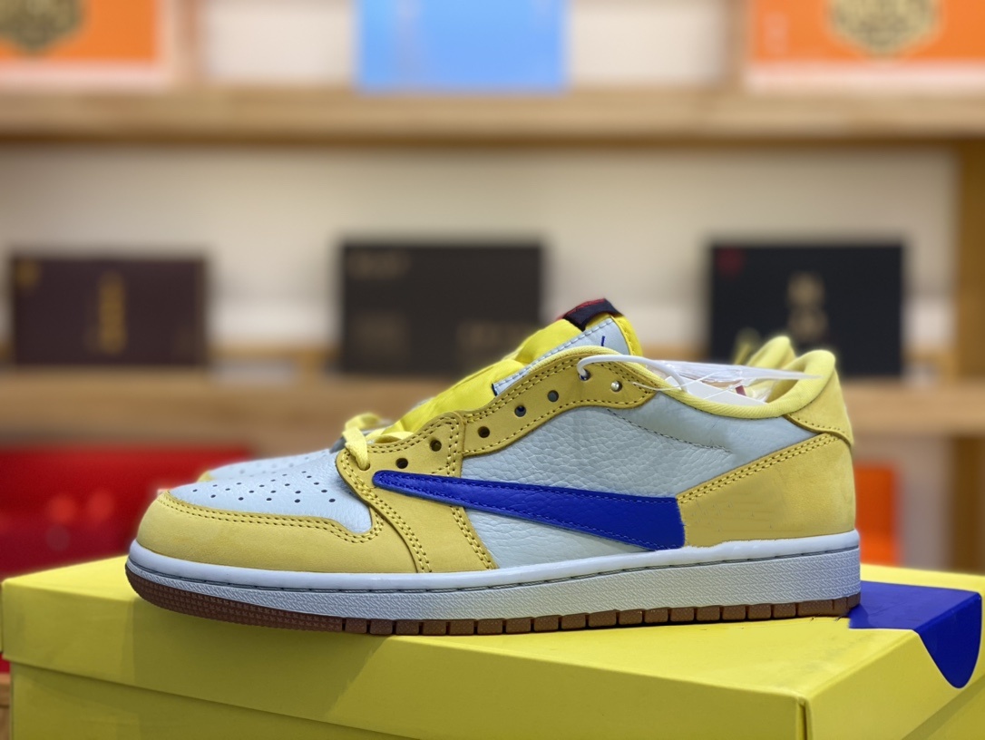 Shoes Low Canary Fragment Elkins 1s Travis Cactus Jack Sail University Blue Yellow Outdoor
