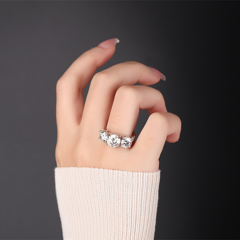 Ring Designer Rings for Women Sterling Sier 3CT 4CT Vvs Moissanite Pass Diamond Tester Love Ring Daughter Nail Ring Girl Gift with Box