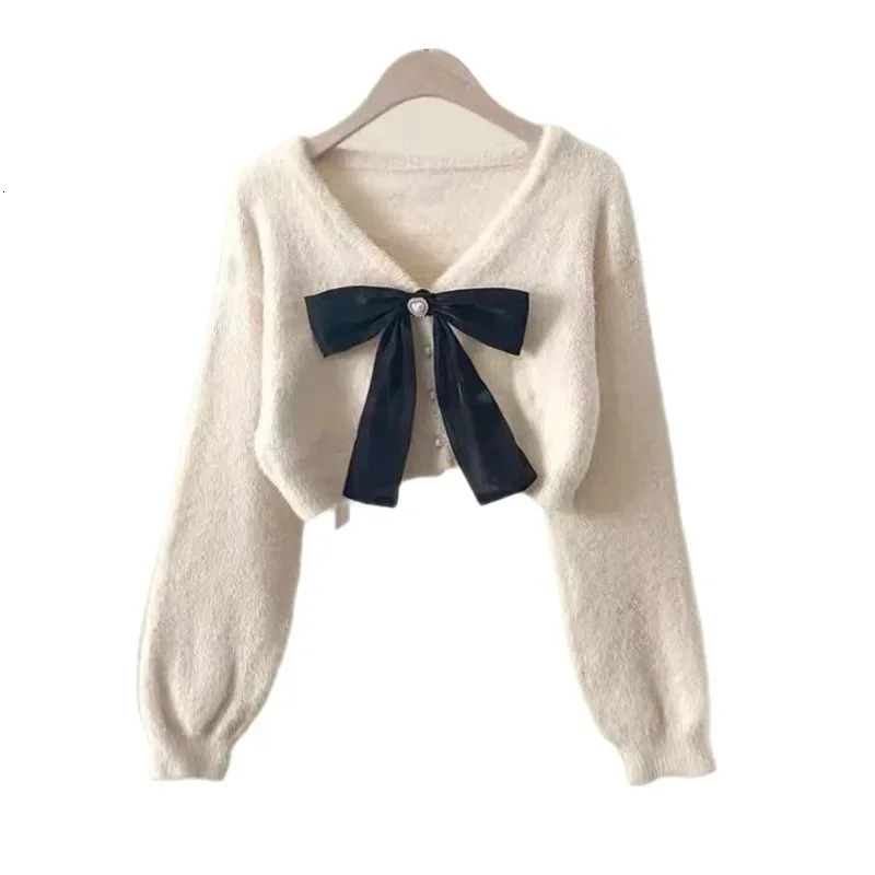 AutumnWinter Womens Matching Set Fashion Knitted Sweater Strap Skirt Two Piece Korean Elegant Pullover Dress Suit 240226wtt