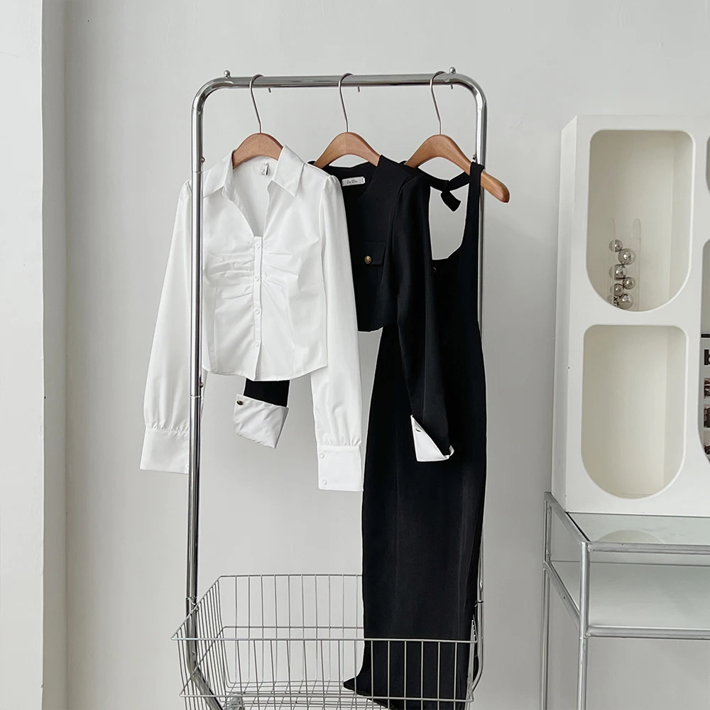 UNXX Spring ThreePiece Suit Halter Neck Long Dress with Jacket and Longsleeve Shirt Fashion Female Office Lady 240226wtt