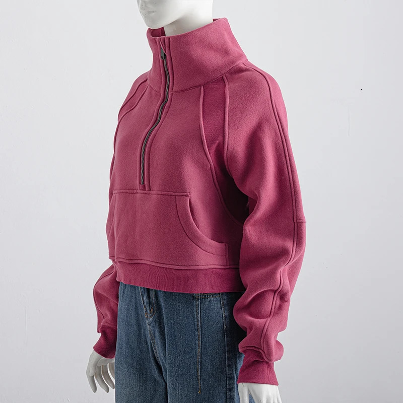 NWT Half Zip Yoga Wear Sports and Leisure Long Sleeve Crop Tops for Women Zip Up Coats Jackets Thumb Hole Workout Clothes 240227