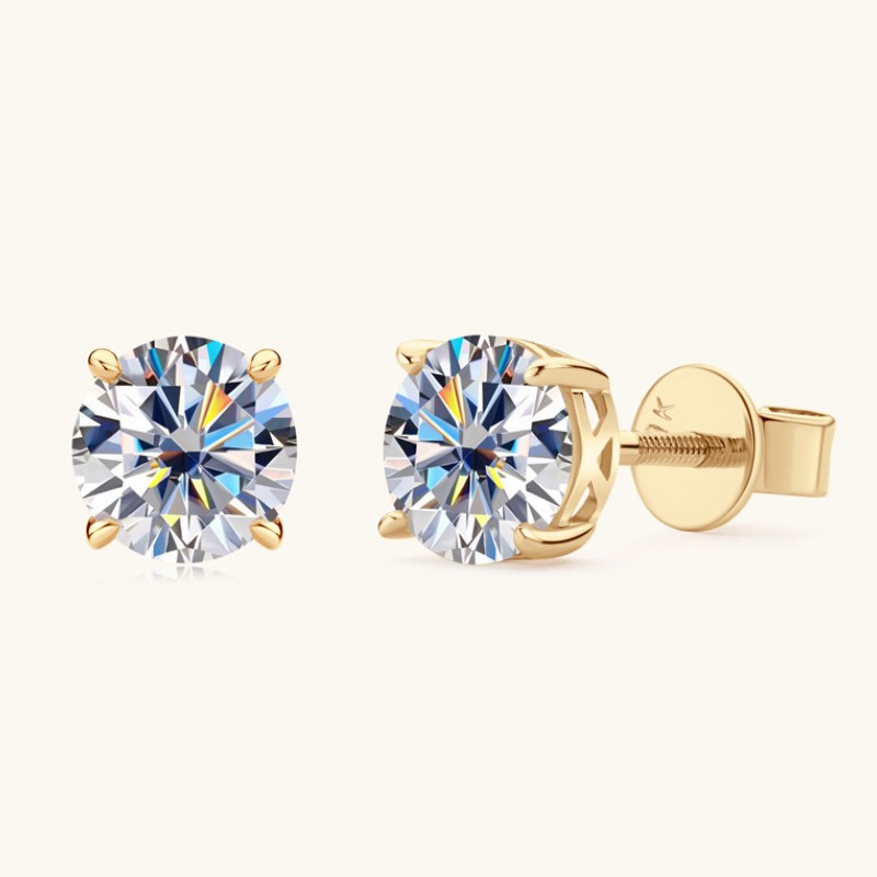 Luxury Earrings Men Women Diamond Earrings Studs Charm Jewelry Passed Test 10k 14K Real Gold Moissanite Earrings Nice Gift for Friends