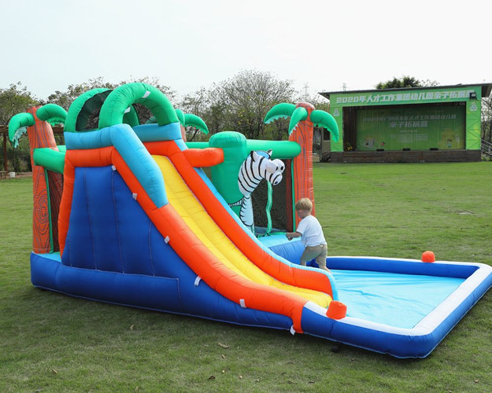 wholesale 4 5x3x2 5mH (15x10x8 2ft) Water Slide Inflatable Bounce House for Kids Outdoor Garden Party Game Bouncer Castle jumper bouncy Slides Park