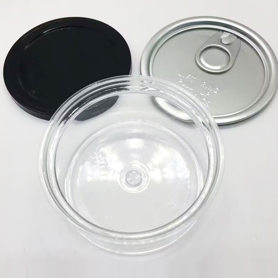 Pressitin Cans Packing Tin Box Metal Round Colorful Small Wedding Candy Box Sweet Cans Tea Container Clear Lid Packaging Bottles Clear Peel Off Lid Bl
