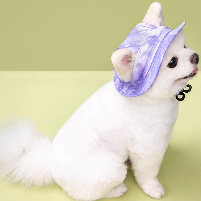 Pet Cap, Round Fashion Canvas Princess Hat Baseball Adjustable Chin Strap Sun Protection Visor for Puppy Dog (M, Color) 6 Color Wholesale A951