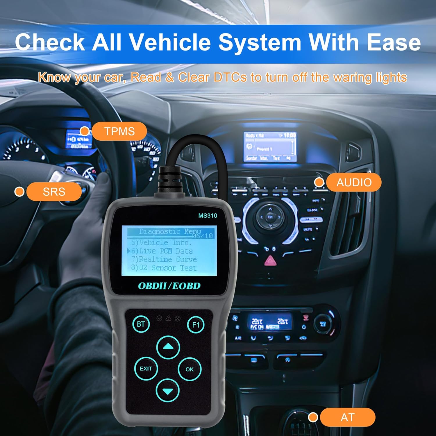 OBD2 Diagnostic Scan Tool Engine Fault Code OBD II Scanner with Bluetooth and Car Battery Tester for All Vehicle