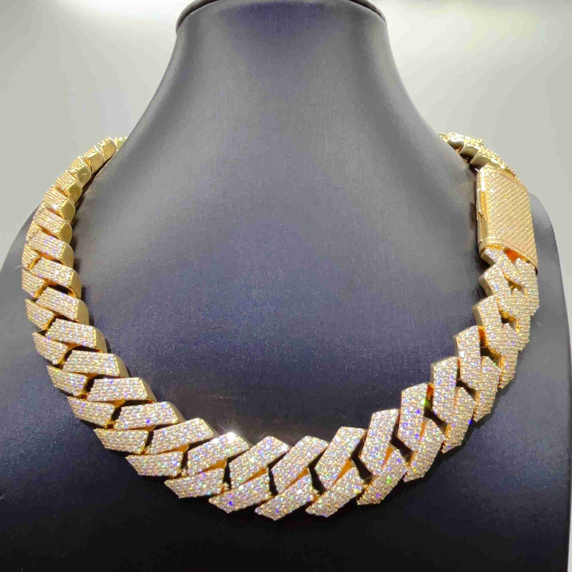 moissanite necklace designer jewelry cuban k chain Iced Out Pass Dia Tester Sterg Sier Necklace Vvs Moissanite chains for men necklaces