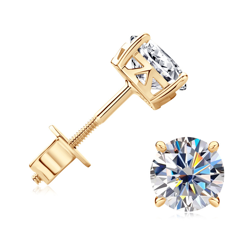 Luxury Earrings Men Women Diamond Earrings Studs Charm Jewelry Passed Test 10k 14K Real Gold Moissanite Earrings Nice Gift for Friends