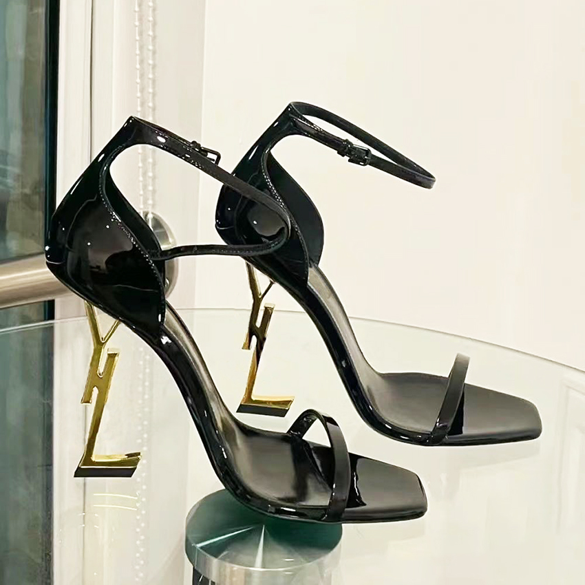 Designer Sandals heels Classics Women shoes heels Sandals fashion Dress Shoes Dance shoe new sexy Super Lady wedding Metal Belt buckle High Heel Woman shoes size 35-41