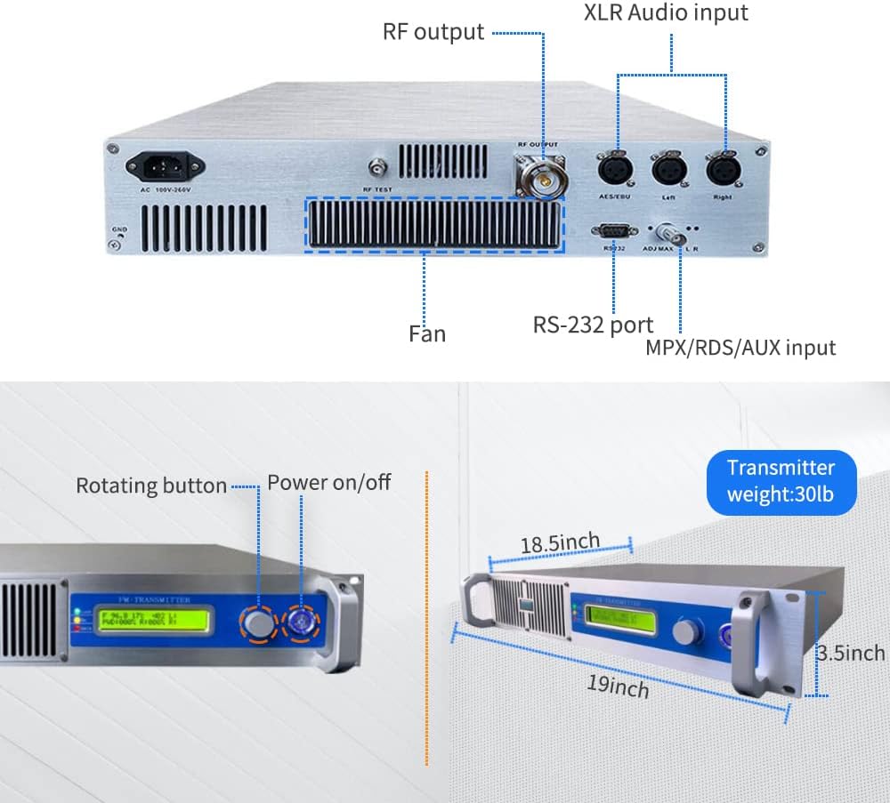 1KW FM Transmitter 1000w fm transmitting equipment for radio station