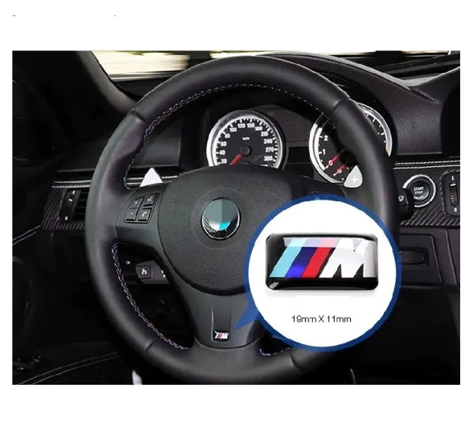 19mm 3D Emblem Sticker Decals Logo For bmw M Series M1 M3 M5 M6 X1 X3 X5 X6 E34 E36 E6 car styling stickers