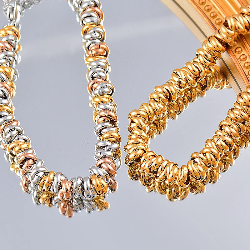 SINLEERY Trend 316L Stainless Steel Rose Gold Silver Color Bracelets For Women Party Jewelry on hand SL529 240227