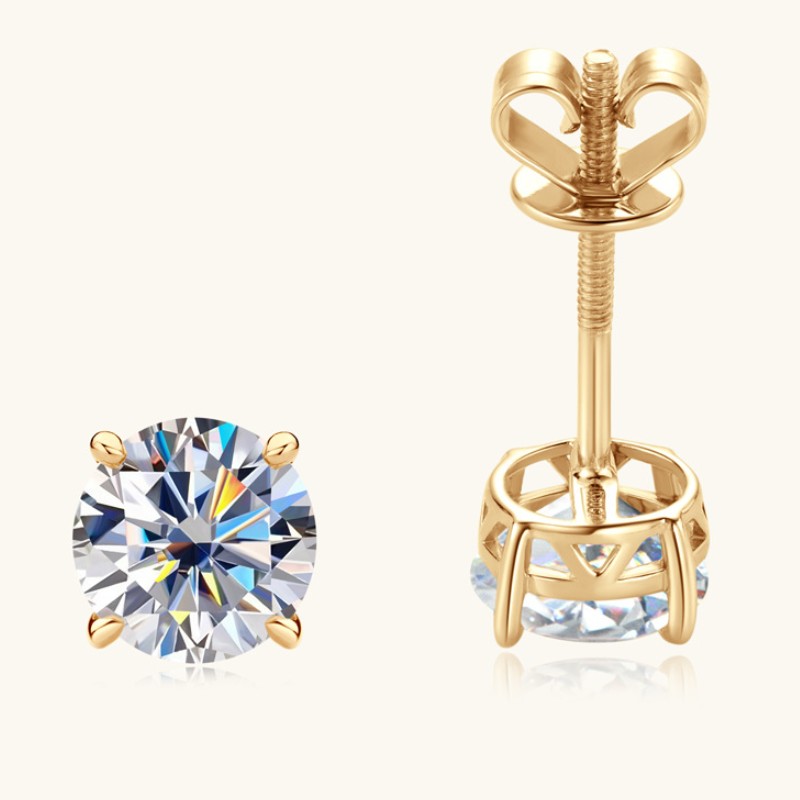 Luxury Earrings Men Women Diamond Earrings Studs Charm Jewelry Passed Test 10k 14K Real Gold Moissanite Earrings Nice Gift for Friends