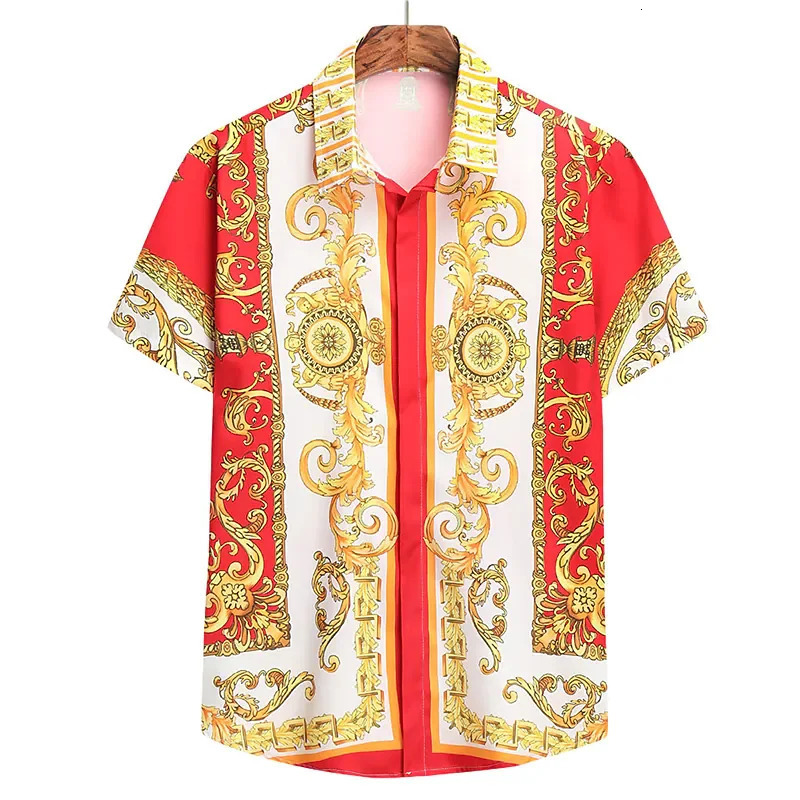 Unisex Breathable Hawaiian Shirts Baroque French Mens 3D Printi High Fashion Street Loose Streetwear 240219