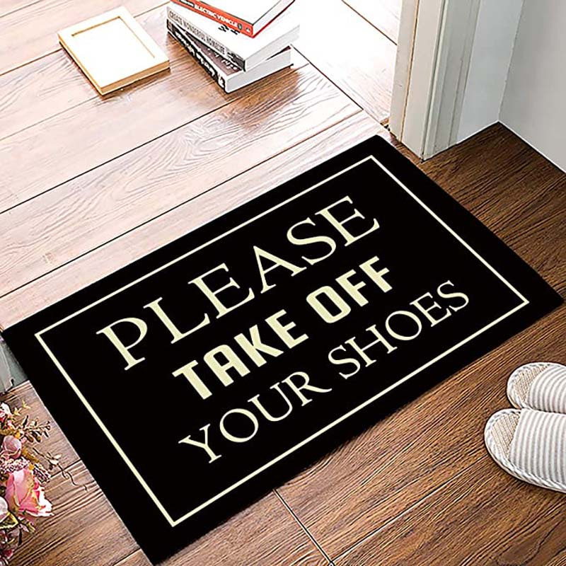 Crystal Veet Printing Polyester Mat, English Letters Entrance Door Floor Mat