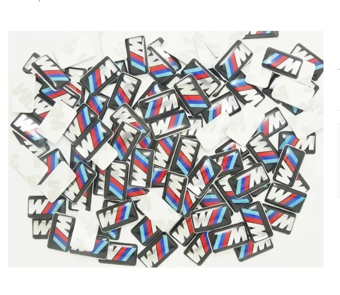 19mm 3D Emblem Sticker Decals Logo For bmw M Series M1 M3 M5 M6 X1 X3 X5 X6 E34 E36 E6 car styling stickers