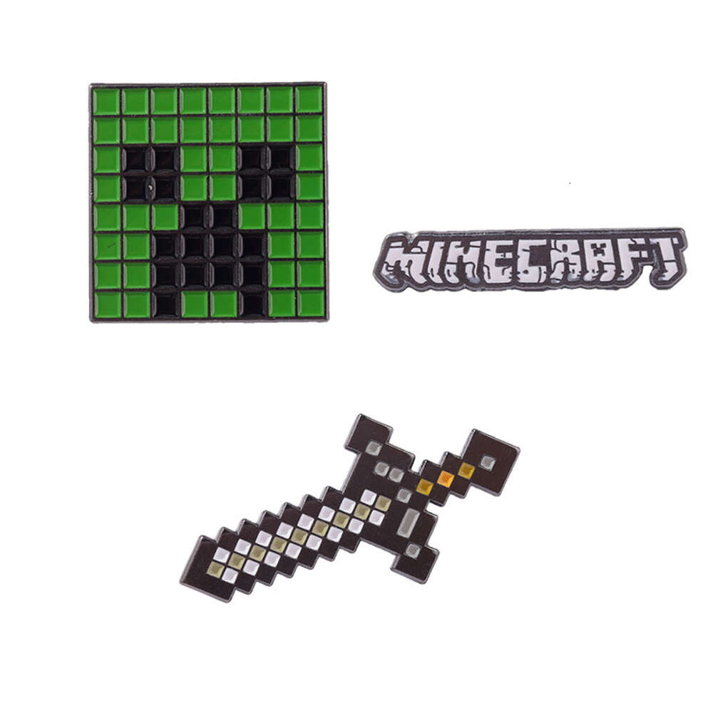 Creative Cartoon Game Peripheral Design Badges and Accessories, My World Coolies Afraid of Iron Sword Shaped Brooches