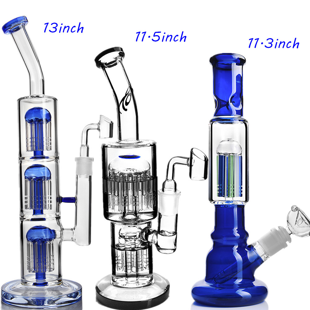 Heady Arm Tree Perc Hookah Bubbler Double Chamber Glass Bongs Thick Water Pipe Recycler Oil Dab Rigs Smoking Accessory