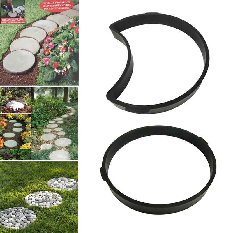 Garden DIY Plastic Mold Path Pavement Model Concrete Stepping Stone Cement Brick Maker JAN88 240220