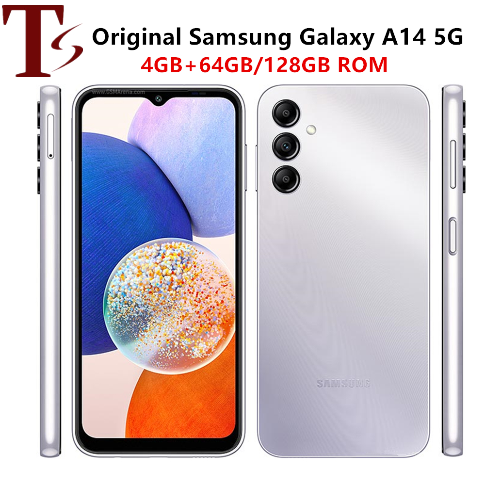 refurbished original samsung galaxy a14 a146u 5g mobile phone 6 6 4gb ram 64gb 128gb rom 50mp13mp 1080p 30fps video octa core android smartphone