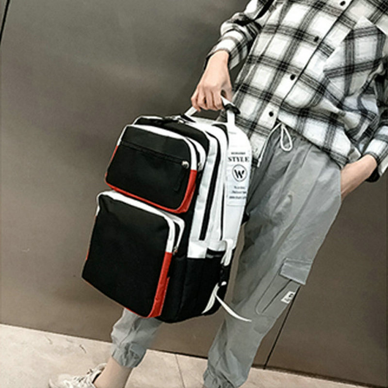 Tai Ji backpack the Great ultimate daypack Eight tri grams school bag Badge Print rucksack Casual schoolbag White Black Color day pack