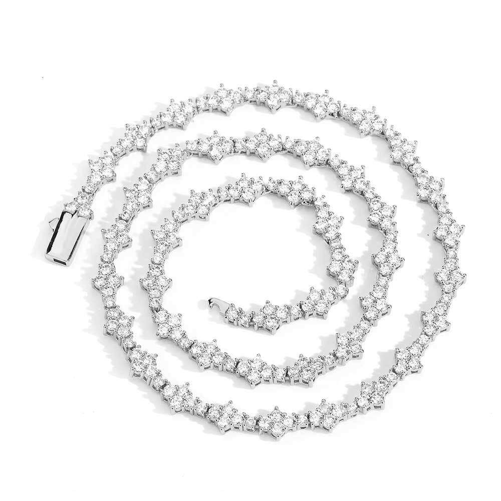 Nuoya 6.5mm Iced Out Vvs Dia wer Shape Hip Hop Jewelry Sterg Sier Moissanite Tennis Chain Necklace
