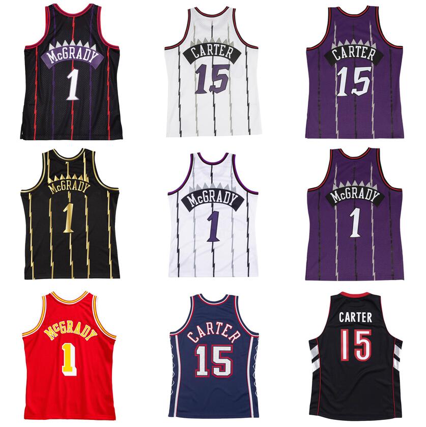 Vince Carter Tracy McGrady Basketball jersey 1998-99 Blue white Purple mesh Hardwoods classic retro jerseys Men Youth women S-XXL #1 #15