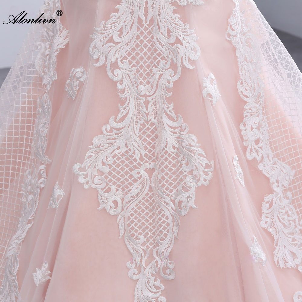 Romantic Colorful Mermaid Wedding Dress With Grid Appliques Lace Scoop Trumpet Bridal Gowns With Button