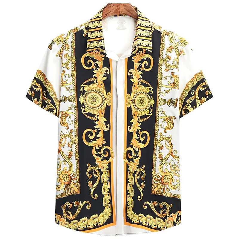Unisex Breathable Hawaiian Shirts Baroque French Mens 3D Printi High Fashion Street Loose Streetwear 240219