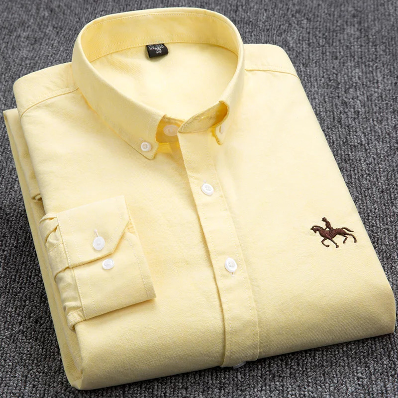 Large size Full Mens Shirts 100% Pure Cotton Oxford business Casual Shirt soft slim fit formal plain shirt Long Sleeve clothes 240223